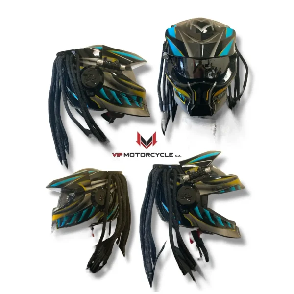 Casco Depredador Negro Azul VIP 3112 - A1