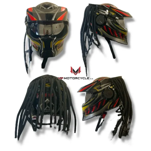 Casco Depredador Negro Rojo VIP 3112- R1